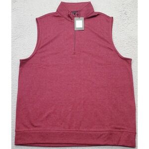 Dunning 1/4 Zip Golf Vest Mens Medium Burgundy Performance Stretch Sleeveless